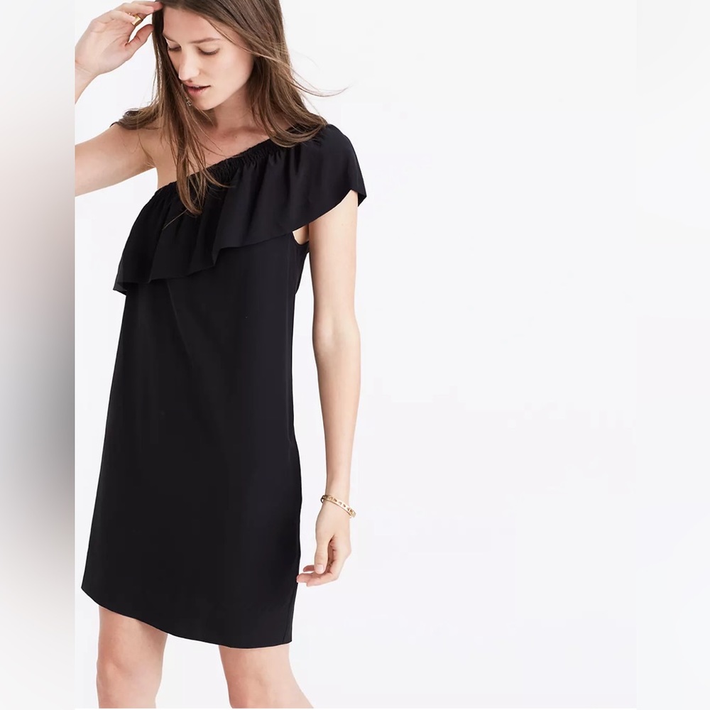 Madewell Silk One-Shoulder Pocket Dress size 4